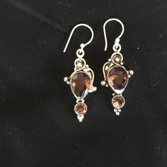 NWOT. Sterling Silver Amethyst Earrings - Picture 3 of 16